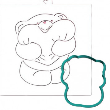 Трафарет+формочка  "Влюбленный мишка тедди" ZFT (- )