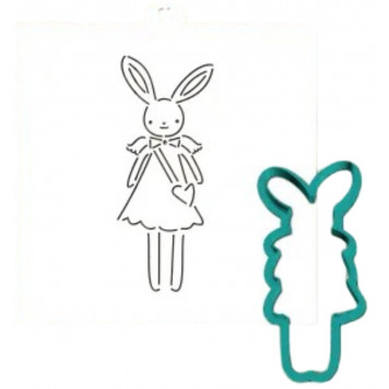 Трафарет+формочка "Зайка девочка" (форма+трафарет )