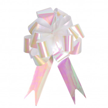 Бант-шар №3 перламутр, белый