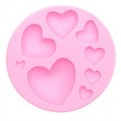 Молд для заливки Доляна «Сердца», 8 ячеек, силикон, d=7.5 см, МИКС