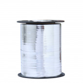 Лента для декора и подарков, серебряный, металлизированная, 0,5 см х 250 м