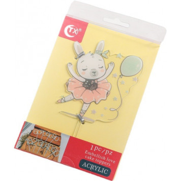 Топпер на торт "Танцуюший зайчик" 13,5x8x0,1 см