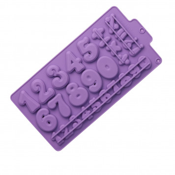 Форма для конд. украшений 28 ячеек 30,2x16x1 см (5х3,8/3х2,5 см) "Цифры", цвет МИКС