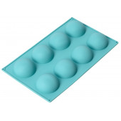 Форма для выпечки Доляна «Полусфера», силикон, 29×17 см, 8 ячеек (d=5.8 см), голубая