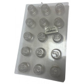 Форма пластиковая для шоколада Алфавит конфеты круг