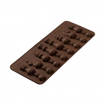 Форма для конд. украшений 16 ячеек 20,6x8,8x1 см "Шахматы", цвет коричневый