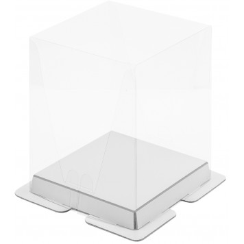 Коробка 15*15*20 с прозр. куполом белая
