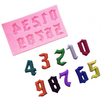 Молд 8,9х5,1х0,7 см "Цифры. Готика"