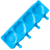 Форма для мороженого «Сердца», силикон, 37×15×2.5 см, 4 ячейки (9.2×8.4 см), МИКС