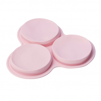 Форма для выпечки 3 ячейки "Круг" 23х19,5х2 см (d=10 см) цвет розовый 4716627
