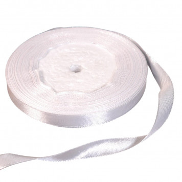 Лента атласная Белая (01) 10 мм, 30 метров
