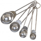 Набор мерных ложек Доляна «Металлик», 4 шт.: 1.25/2.5/5/15 мл, серебристый