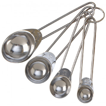 Набор мерных ложек Доляна «Металлик», 4 шт.: 1.25/2.5/5/15 мл, серебристый