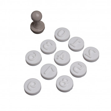 Набор печатей для теста и марципана 10 шт с прессом "Цифры"