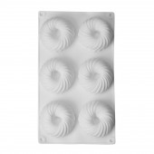 Форма для муссовых десертов и выпечки 6 ячеек "Вихрь" 29,8х17,5х3 см (d=7,7 см)