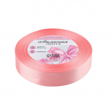 Лента атласная №66 20мм*25±1ярд розовый АУ