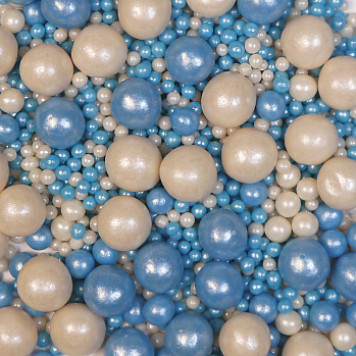 Посыпки рисовые Серебро, голубой, 100гр