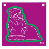 Трафарет и форма №523 (Дедушка мороз с мешком) (Трафарет+форма)