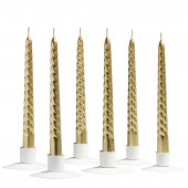 Свеча витая, 1,9х 20 см, 1 штука, золотой металлик