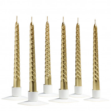 Свеча витая, 1,9х 20 см, 1 штука, золотой металлик