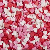 Посыпка Сердечки красно-белые-розовые, 50гр
