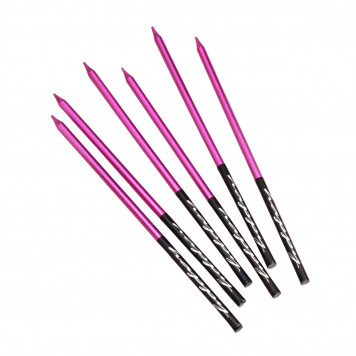 Свечи в торт "Праздник", 6 шт, 16 см, фиолетовый с чёрным