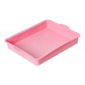 Форма для выпечки "Прямоугольник" с ручками 30х22 см, цвет розовый