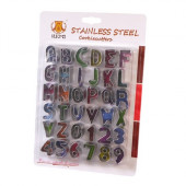 Набор вырубок Английский алфавит + цифры, 36 шт, металл