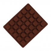 Форма для льда и конд.украшений 30 яч 17х14х2 см (2х2 см) "Англ. алфавит" цвет шоколадный