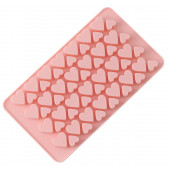 Форма для конд. украшений 56 яч 19,5х11,5х1,5 см (2х2/1,5х1,5 см) "Сердечки", цвет розовый