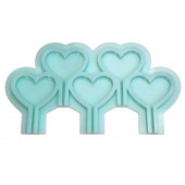 Сил-ая форма №242 "Сердечки" №6 с местом под палочку, 4,5см
