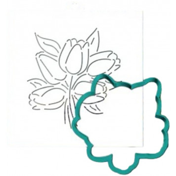 Трафарет и форма №54 "Букет тюльпанов"