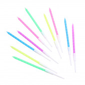 Свечи для торта "Неон", 12 шт, разноцветные, высокие, 10 см 2919674