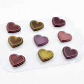 Форма для шоколада 9 сердечек, пластик