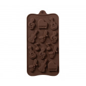 Форма для льда и конд.украшений 14 яч 21,5х10,5х1 см  "Музыкальные инструменты" цвет МИКС