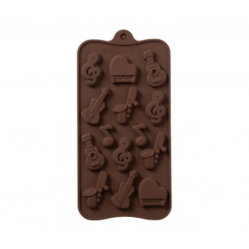 Форма для льда и конд.украшений 14 яч 21,5х10,5х1 см  "Музыкальные инструменты" цвет МИКС