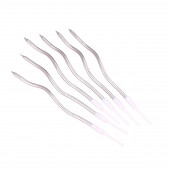 Свечи для торта «Серпантин» 6 шт., коктейльные, серебристые