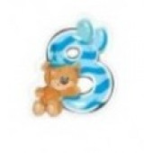 Топпер Цифра 8 голубой с мишкой