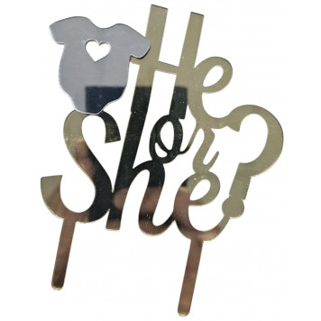 Топпер He or she, акрил