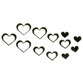 Топпер Сердца ассиметр, золото/серебро акрил 12шт зн009