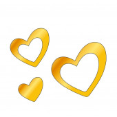 Топпер Сердца, золото акрил 10шт зн007