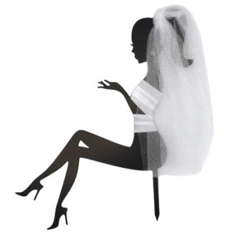 Топпер Сидячая с фатой, пластик 828