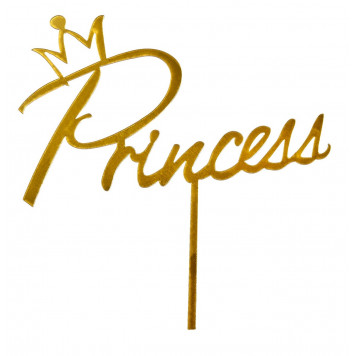 Топпер Princess золотой, акрил 4шт зн001