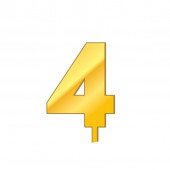 Топпер цифра 4 золотой акрил ц16
