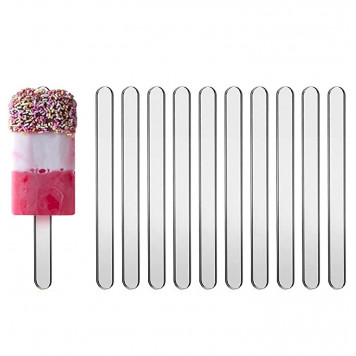 Палочки для мороженого 11*1см, акрил серебро