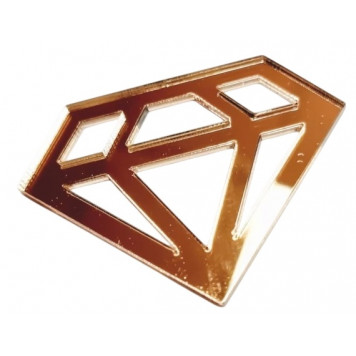 Топпер Алмаз 5см пл. зеркальный золото