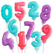 Шар самодув 3" "Цифра 0-9", цвет макарун МИКС