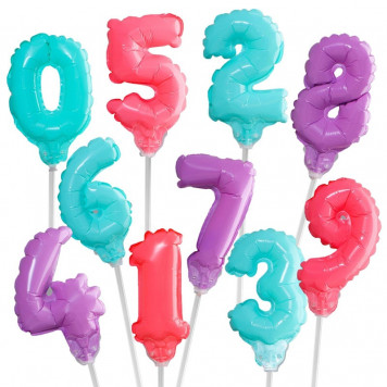 Шар самодув 3" "Цифра 0-9", цвет макарун МИКС