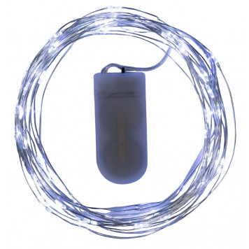 НИТЬ ROSA. IP20, 5 м, Н.С. LED(1608)-50-6V, CR2032*2, фиксинг, БЕЛЫЙ