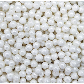 Посыпки рисовые серебро 6-8мм, 100гр